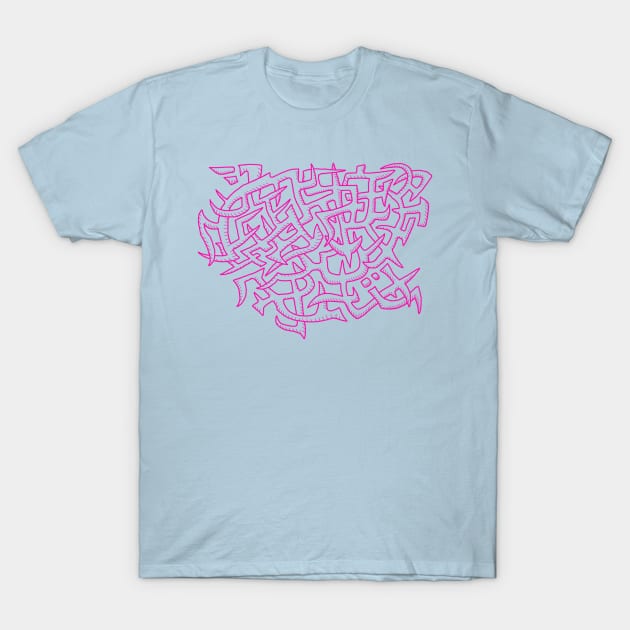 Pink Graffiti T-Shirt by WAC1